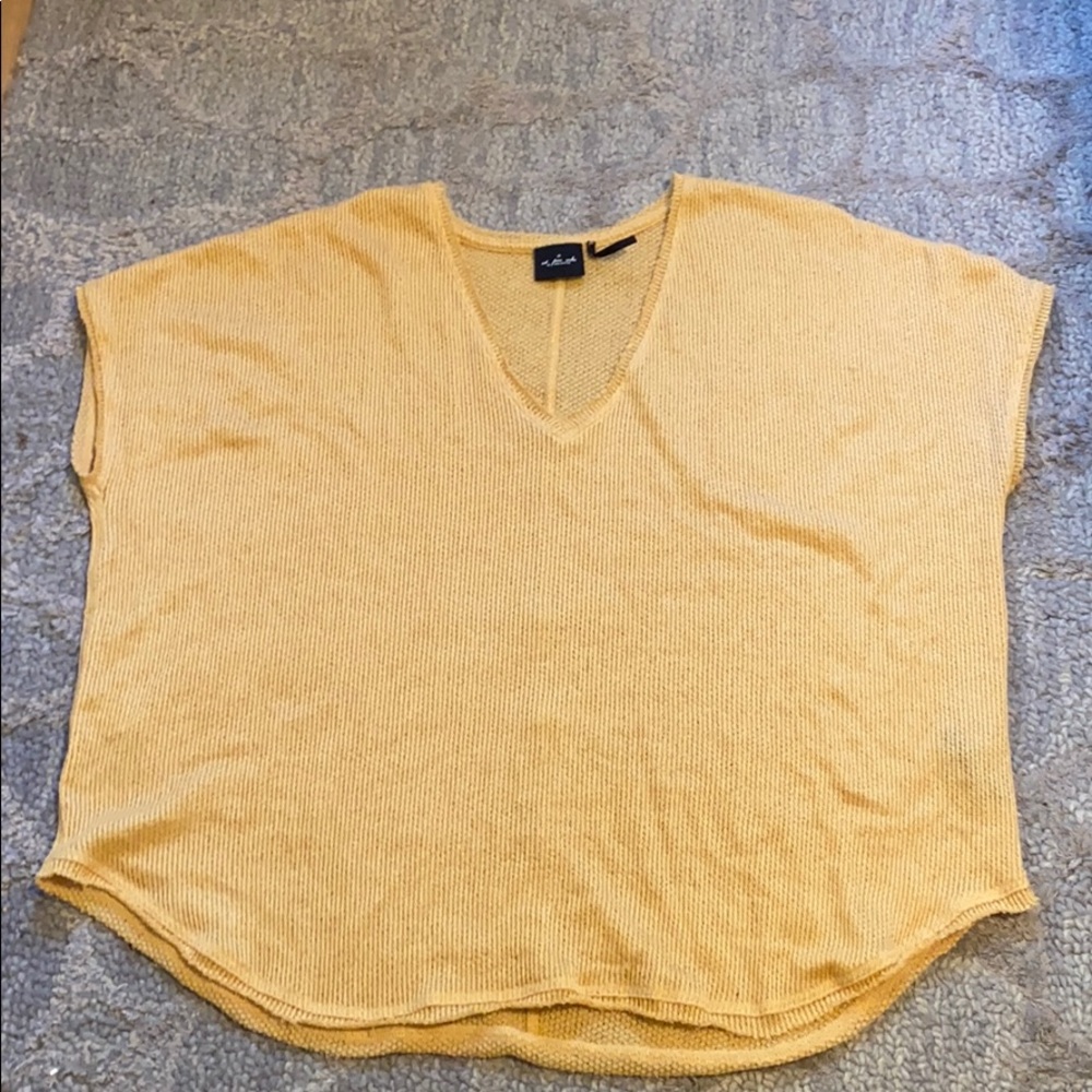 oversized yellow knit sweater